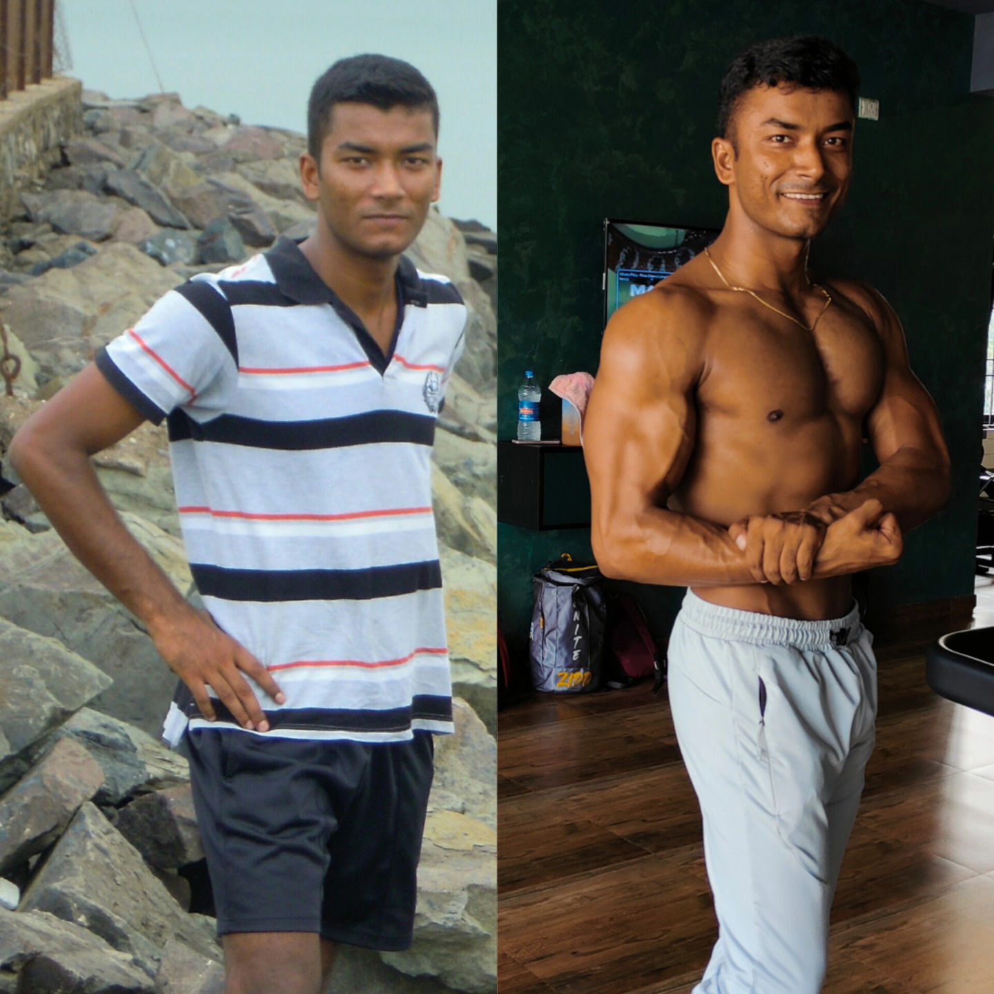 12 years apart — before and after natural training